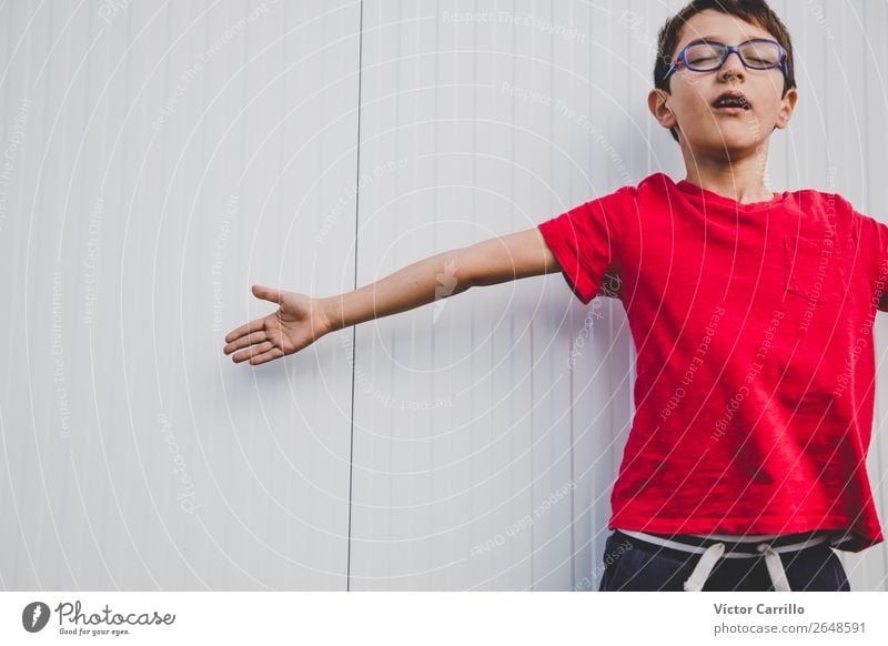 Boy With Red T Shirt Lifestyle Style Happy Playing Child Baby Boy (child) Parents Adults Mother Family & Relations Infancy 1 Human being 3 - 8 years Nature Sky