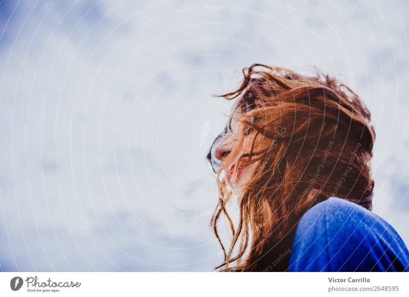 Red haired Woman with sky background Feminine Young woman Youth (Young adults) Adults Mother Head Hair and hairstyles 1 Human being 30 - 45 years