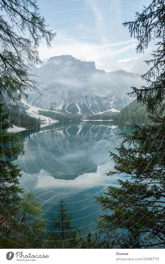 Braies Wild Lake - Lago di Braies Environment Nature Landscape Tree Water Sky Clouds Alps Mountain South Tyrol Pragser Wildsee Lake Prags Wildsee Hiking Blue