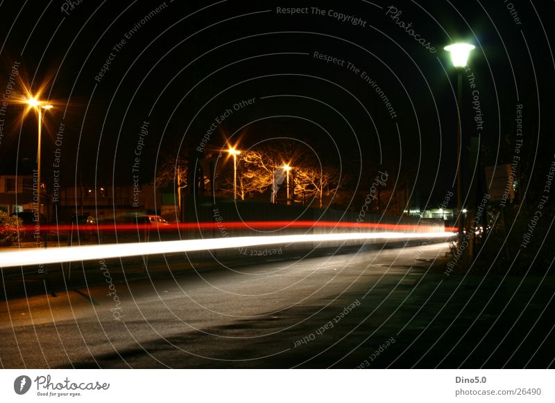 Nightshot No.4 Lamp Light Lantern White Red Fence Long exposure Street