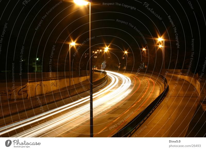 At night Night Lamp Light Lantern White Long exposure Street Graffiti Curve Handrail