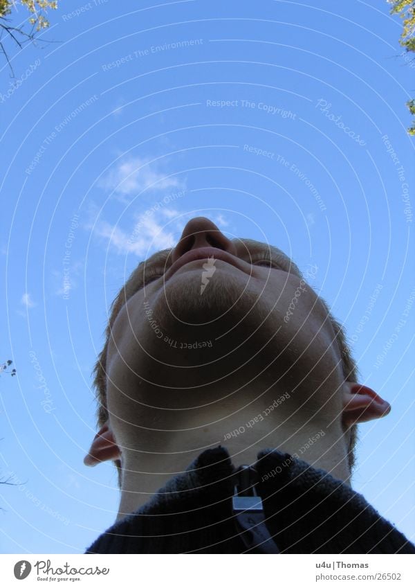 portrait Self portrait Portrait photograph Man 1 Person Individual Only one man One young adult man Face of a man Worm's-eye view Man's chin Bright background