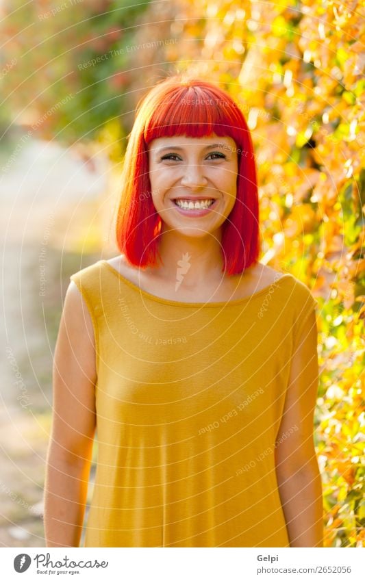 Beautiful red haired woman in a park Lifestyle Style Joy Happy Hair and hairstyles Face Wellness Calm Summer Human being Woman Adults Nature Plant Park Fashion