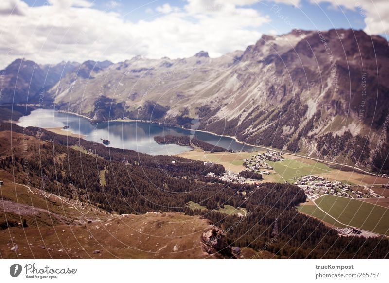 Valley of the lake Vacation & Travel Tourism Adventure Far-off places Freedom Summer Sun Mountain Hiking Environment Nature Landscape Plant Water Sky Clouds