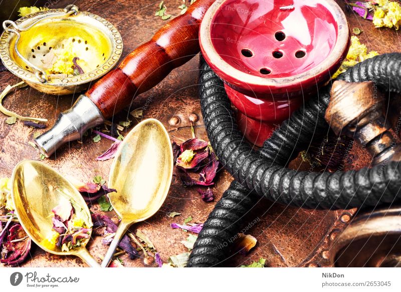 Asian tobacco hookah with floral tea aroma shisha smoke herbal smoke shisha leaf dry mouthpiece hookah pipe relaxation hookah lounge arabic turkish east style