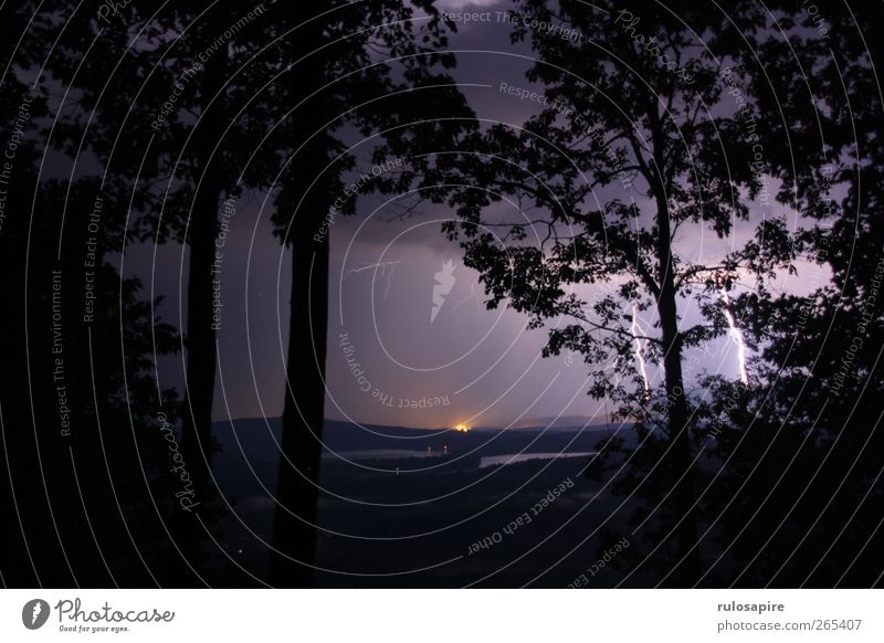 Appalachian Trail (untitled) #4 Nature Landscape Elements Air Sky Storm clouds Night sky Weather Bad weather Rain Thunder and lightning Lightning Forest Hill