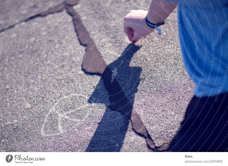 A little peace. Playing Human being Child Young woman Youth (Young adults) Infancy Hand 1 Art Painter Youth culture Street Chalk Stone Sign Draw Scream