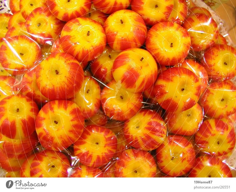 Apples at a market in France Red Yellow Physics Sweet Delicious Basket Candy Fruit Apple. apples Markets Marzipan Warmth bite into Grinning all at once