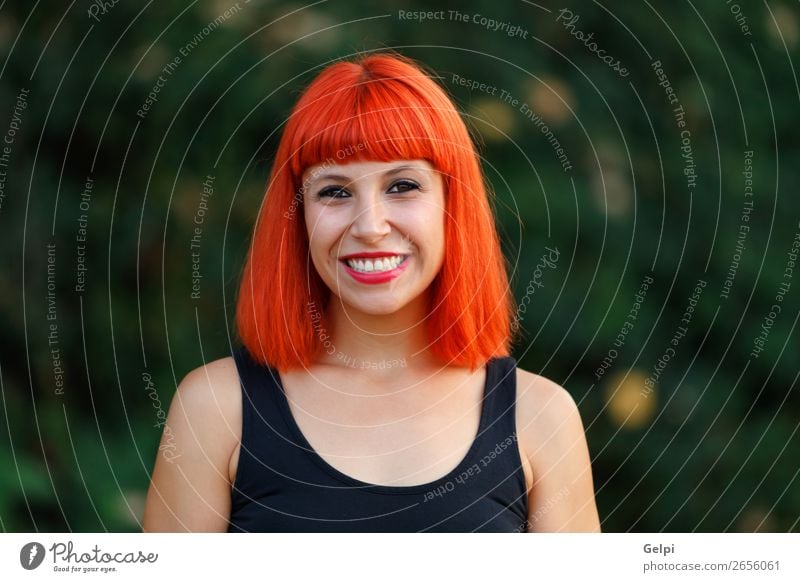 Excited woman with red hair enjoing life Lifestyle Beautiful Body Face Wellness Calm Vacation & Travel Freedom Summer Human being Woman Adults Nature Forest