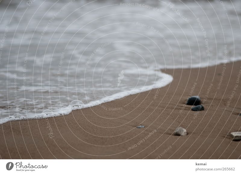 beach torque Relaxation Summer vacation Beach Ocean Waves Environment Nature Sand Water Bad weather Coast Stone Lie Brown Calm Flow Sandy beach Colour photo