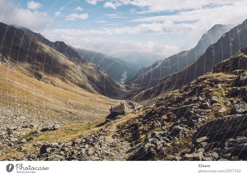 Timmelsjoch | South Tyrol | E5 Hiking trail Nature Landscape Sky Clouds Autumn Beautiful weather Alps Mountain Peak Gigantic Infinity Natural Adventure