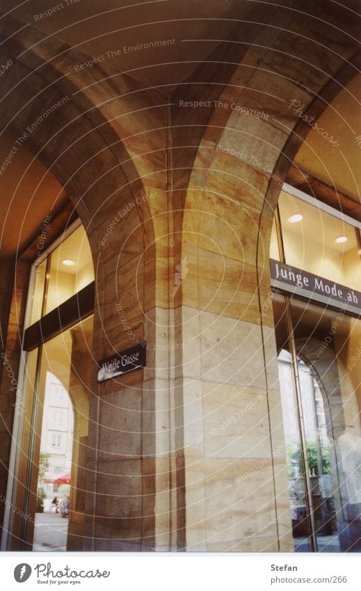 White lane Dresden Alley Shop window Light Sandstone Historic Architecture white lane Column