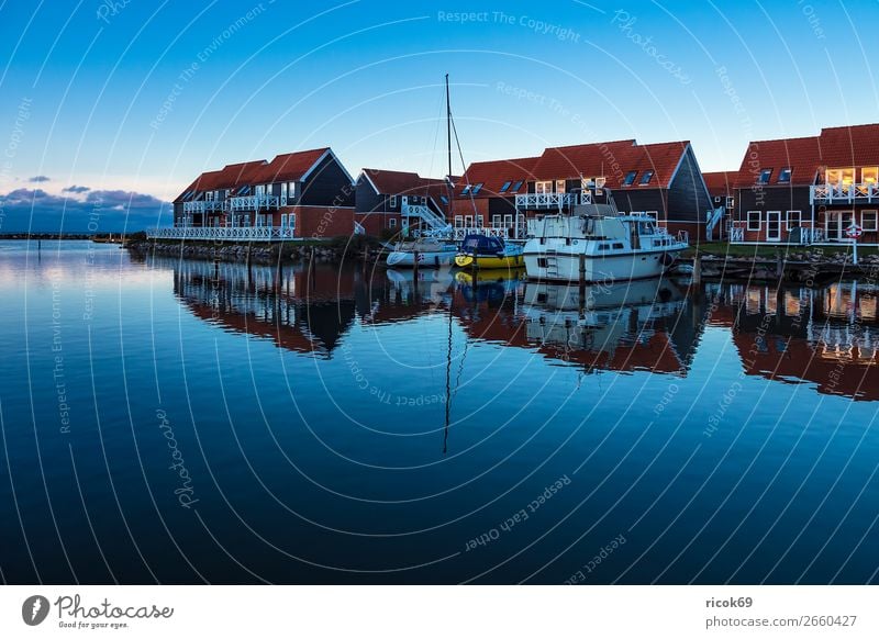 View of the harbour of Klintholm Havn in Denmark Vacation & Travel Tourism House (Residential Structure) Nature Water Clouds Coast Baltic Sea Harbour Building