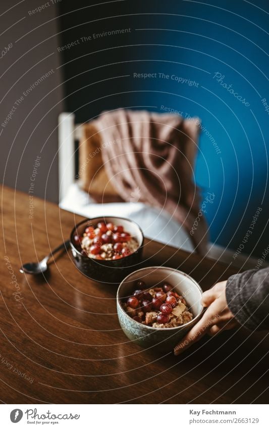 bowls of fruits and cereal on table autumn blanket breakfast chair colorful comfortable cooked cozy delicious dessert diet eating fall fitness food fresh