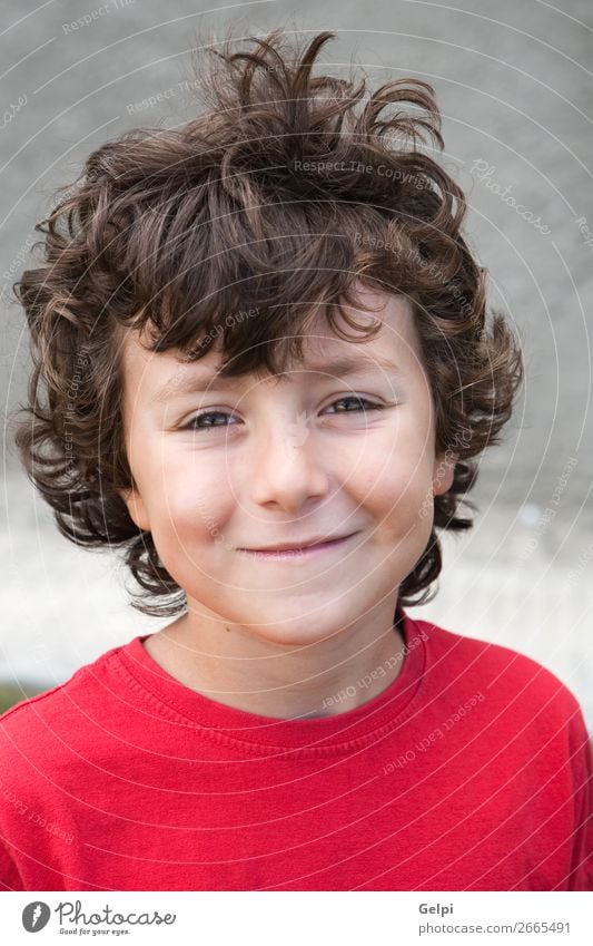 Beautiful little boy with red shirt Happy Face Child Human being Baby Boy (child) Infancy Mouth Shirt Blonde Smiling Happiness Small Red Delightful Caucasian