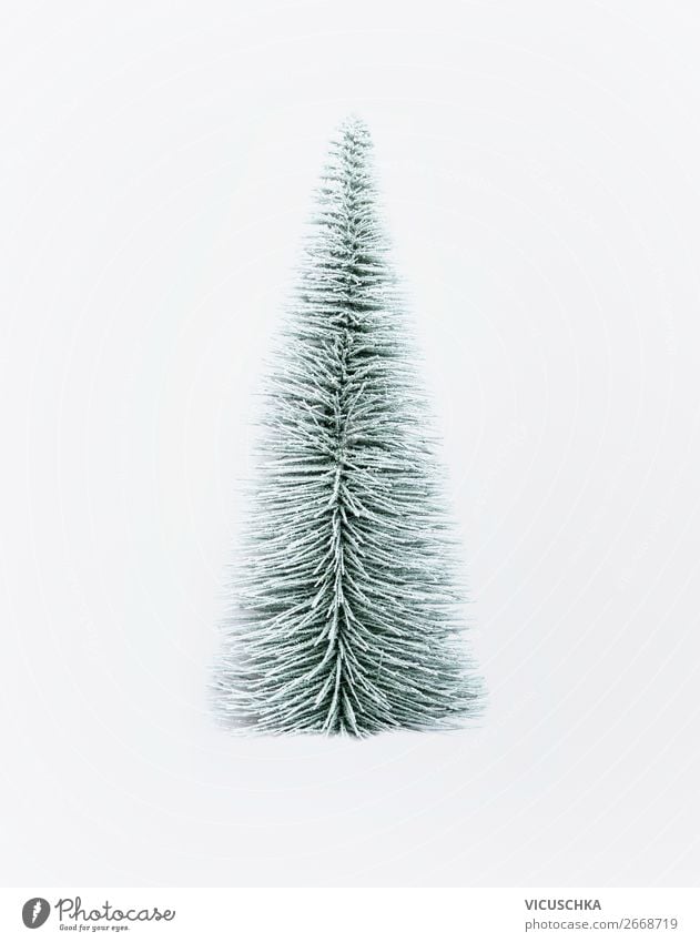 Decorative Christmas fir tree on white background decorative christmas front view