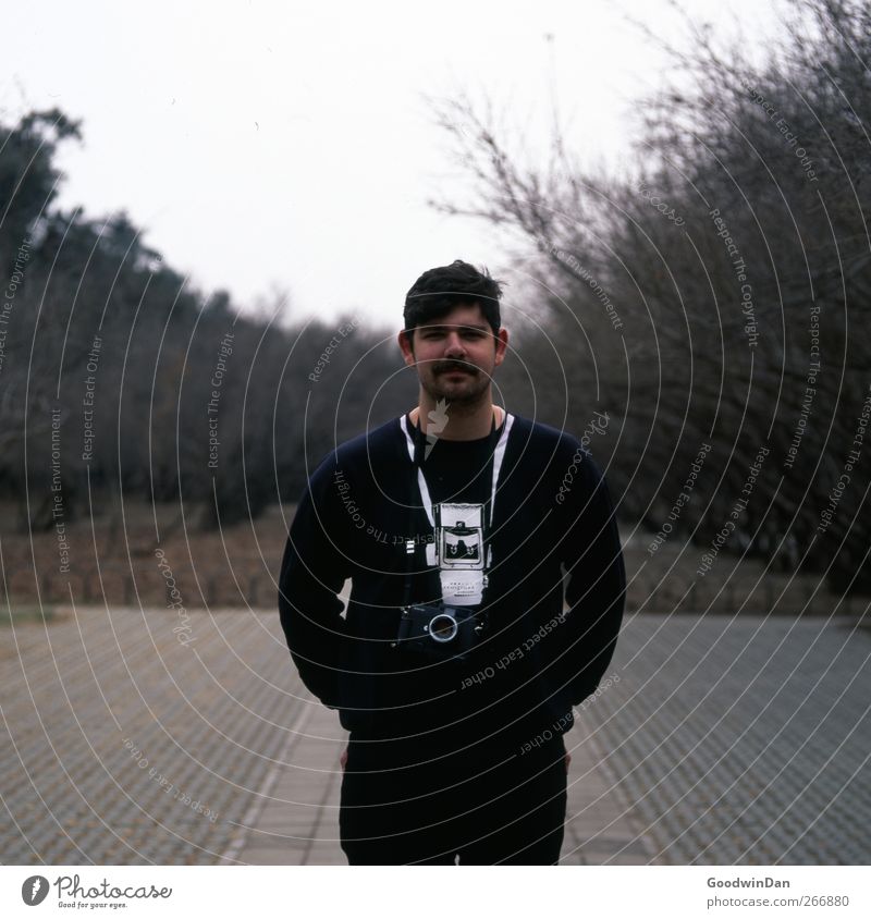 Change of position. Human being Masculine Young man Youth (Young adults) 1 18 - 30 years Adults Environment Nature Park Beijing Smiling Stand Wait Authentic