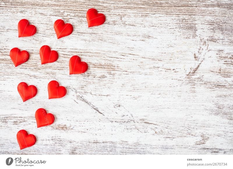 Many hearts on a wooden background. Valentines day concept. Design Happy Beautiful Healthy Health care Decoration Table Feasts & Celebrations Valentine's Day