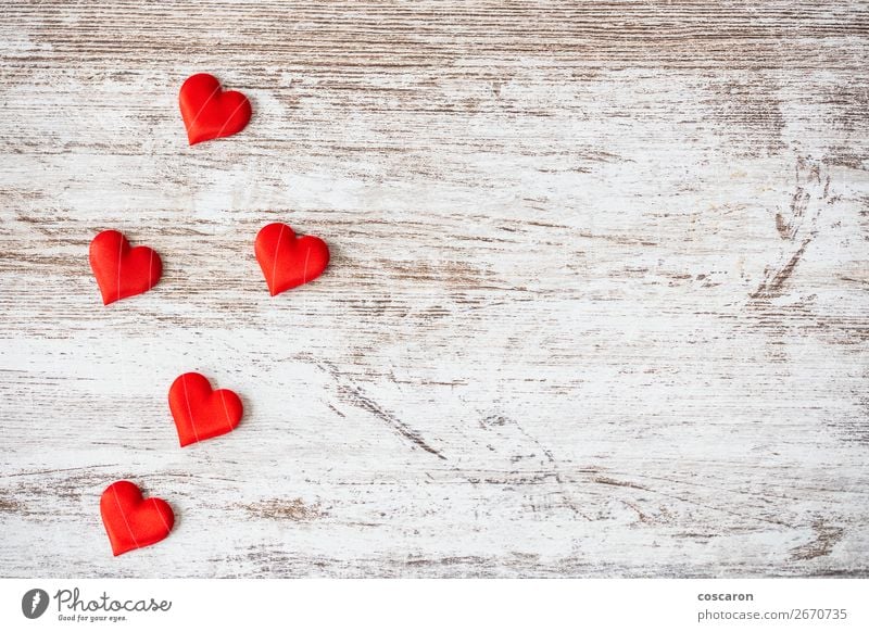 Many hearts on a wooden background. Valentines day concept. Lifestyle Design Happy Beautiful Healthy Health care Decoration Table Feasts & Celebrations