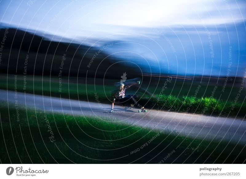 speed buzz Human being Masculine Young man Youth (Young adults) Life 1 Nature Landscape Plant Sky Clouds Horizon Spring Weather Fog Grass Foliage plant Meadow