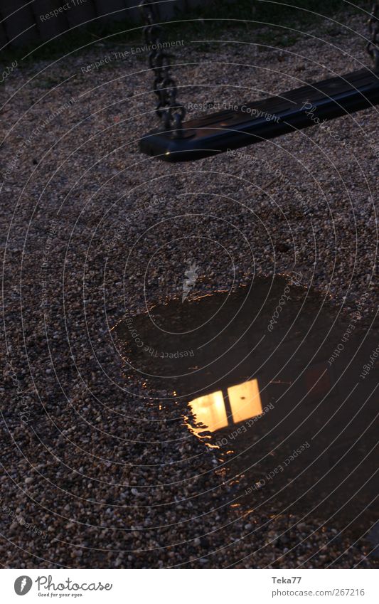 home is where the heart ... ? Toys Sand Water Esthetic Dark Simple Brown Gray Black Exterior shot Deserted Night Light Shadow Silhouette Reflection