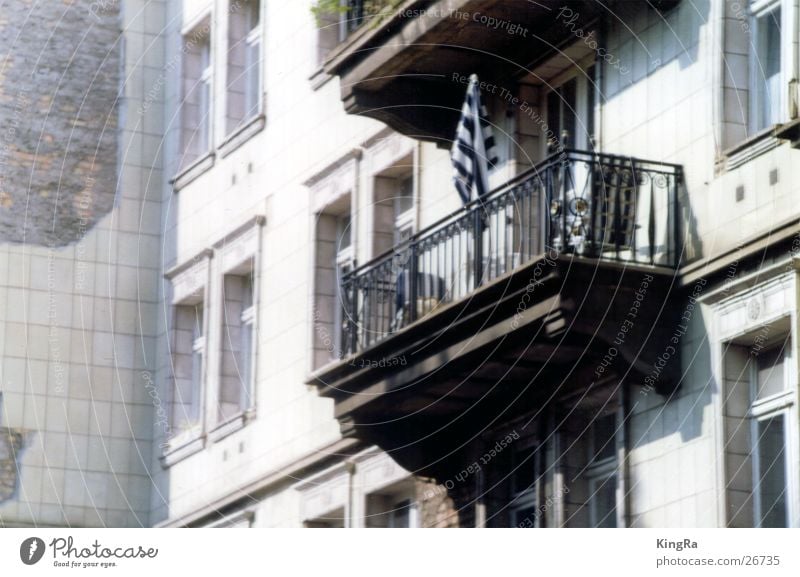 Balcony with umbrella Building Sunshade Window Architecture Berlin