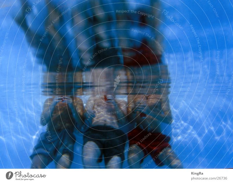 Men with beer Beer Man Swimming pool Group Underwater photo Water caustic reflections