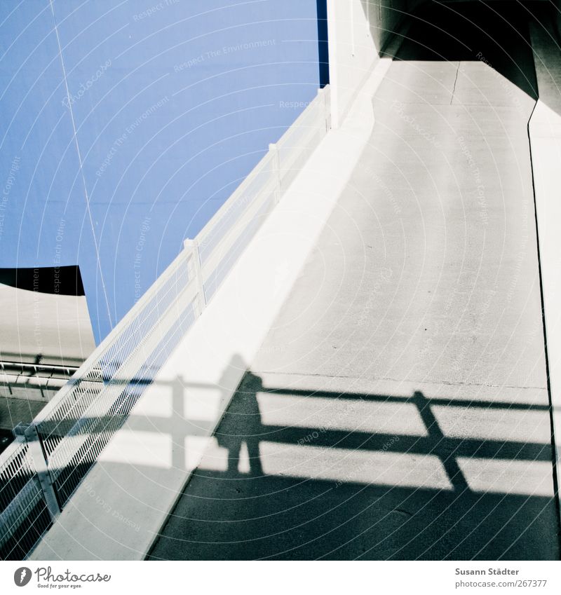 shadowy existence. Feminine Body 1 Human being High-rise Industrial plant Stand Fear Fear of heights Shadow play Shadowy existence Bridge railing