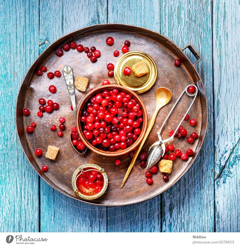 Berries of cranberries for tea cranberry ingredient food fruit fresh ripe juicy organic healthy vitamin autumn vegetarian heap sugar raw tray cowberry pile