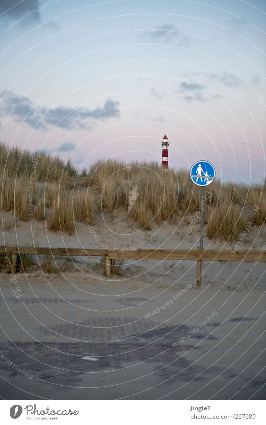 signals Vacation & Travel Trip Freedom Beach Island Environment Nature Landscape Sand Sky Sunrise Sunset Spring Coast Ocean North Sea Ameland Sign