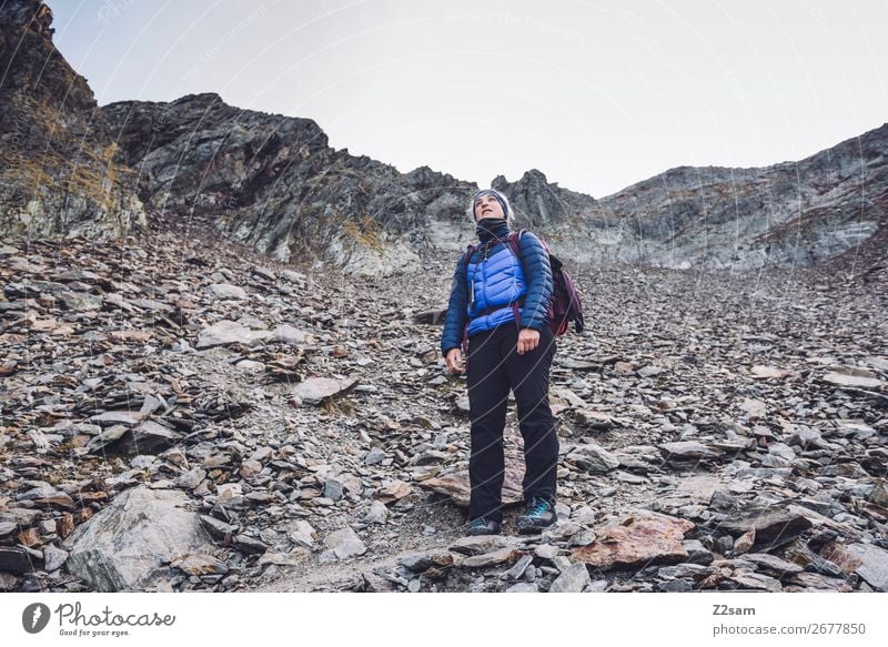 Young woman climbing the Hirzer Leisure and hobbies Vacation & Travel Expedition Mountain Hiking Climbing Mountaineering Youth (Young adults) 18 - 30 years