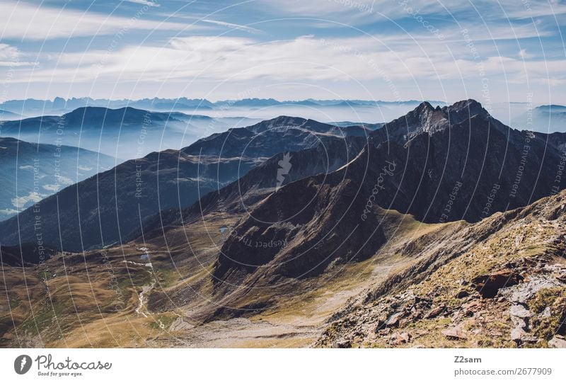 Summit of the Hirzer | South Tyrol Hiking Climbing Mountaineering Nature Landscape Earth Beautiful weather Alps Peak Far-off places Tall Natural Blue Green