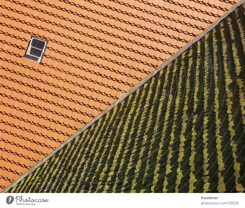 old - new - diagonal Roof Converse Diagonal Skylight Pattern Bird's-eye view Window Opposite Architecture roof tiles Structures and shapes Crazy