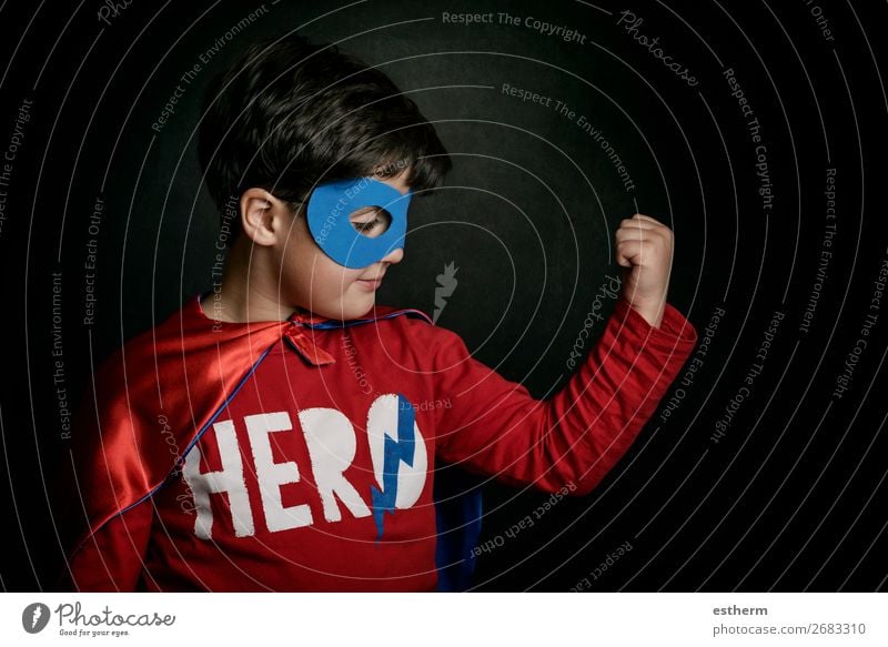 superhero, Portrait of boy in superhero costume Lifestyle Joy Happy Adventure Feasts & Celebrations Hallowe'en Fairs & Carnivals Success Human being Masculine