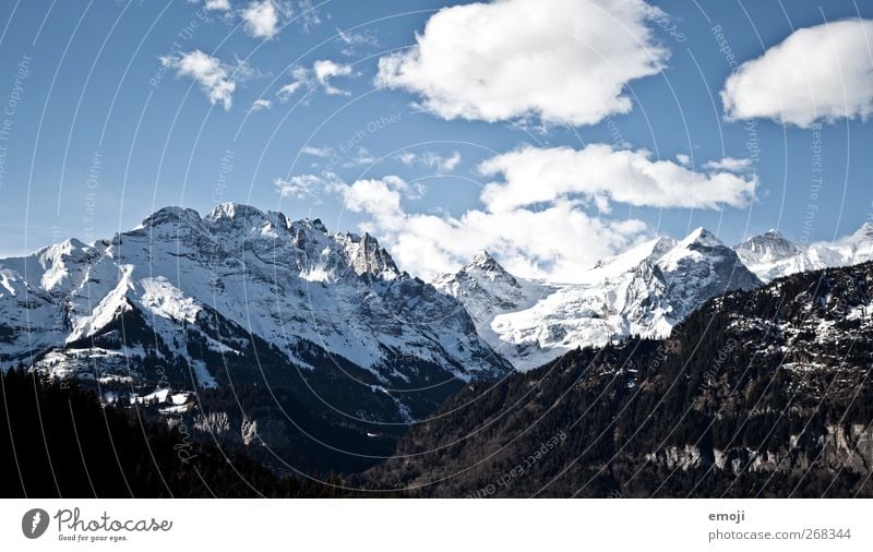 5 days Environment Nature Sky Clouds Winter Beautiful weather Ice Frost Snow Cold Blue Mountain range Alps Colour photo Exterior shot Deserted Day Sunlight