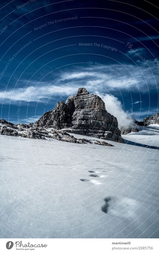 Footprints to Berg Dirndln from the Dachstein Group Vacation & Travel Winter Snow Winter vacation Mountain Hiking Climbing Mountaineering Nature Landscape