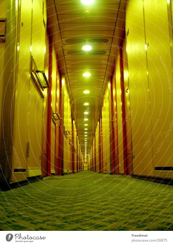 at night under deck #1 Finland Estonia Carpet Watercraft Light Lamp Hallway Symmetry Ferry Alcohol-fueled Yellow Navigation Tallinn Perspective Floor covering