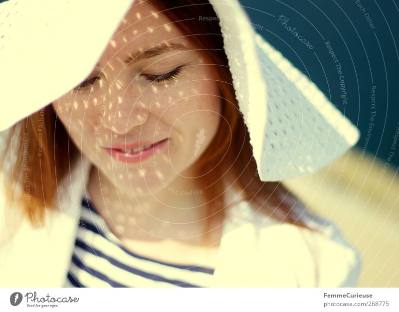 Favorite picture. Feminine Young woman Youth (Young adults) Woman Adults Head Hair and hairstyles Face 1 Human being Relaxation Style Sunhat Sunlight Summer