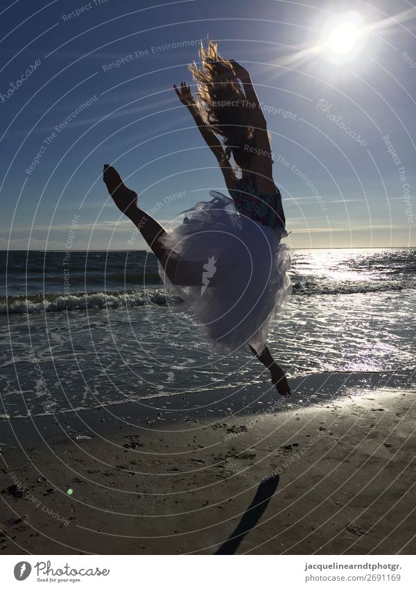 Sunset Dancer Happy Athletic Beach Ocean Sports Human being Feminine Youth (Young adults) Body Head Hair and hairstyles Back Arm Hand Fingers Stomach Bottom