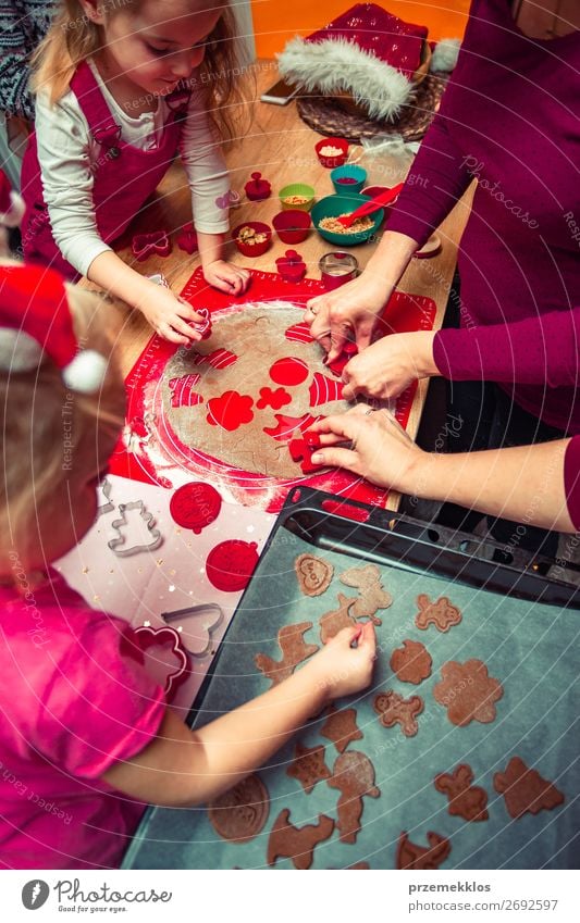 Baking Christmas cookies at home Food Dough Baked goods Cake Dessert Candy Lifestyle Table Kitchen Feasts & Celebrations Christmas & Advent Human being Child