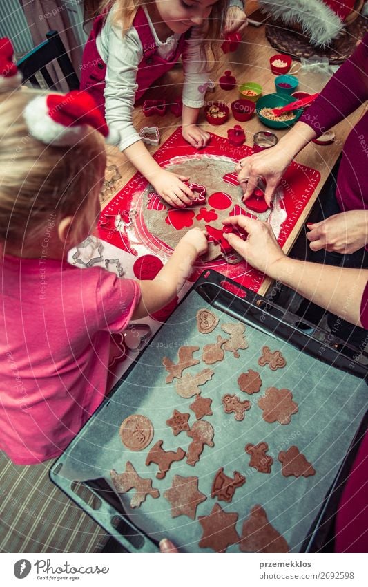 Baking Christmas cookies at home Food Dough Baked goods Cake Dessert Candy Lifestyle Table Kitchen Feasts & Celebrations Christmas & Advent Human being Child