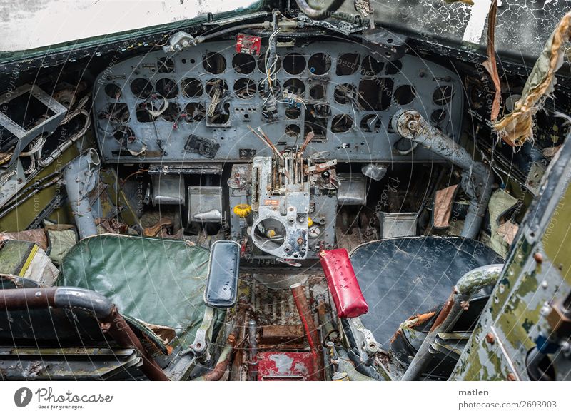 cockpit Cable Measuring instrument Compass (Navigation) Technology Aviation Airplane Cockpit Blue Brown Multicoloured Yellow Gray Green Red Black Pedal Seat