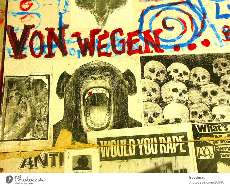 Terror Bush #1 Monkeys Against Protest Art Collage Newspaper Snippets Exhibition bush Bush Trash tacheles