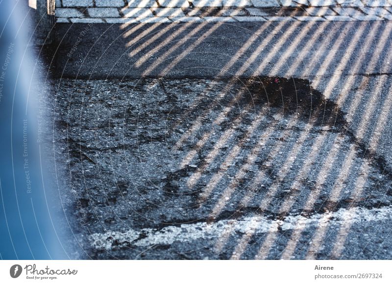 in dashes of sunshine Street Roadside Sidewalk Pavement Stone Concrete Line Grating Parallel Stripe Gloomy Town Gray White Arrangement Tilt Diagonal Striped