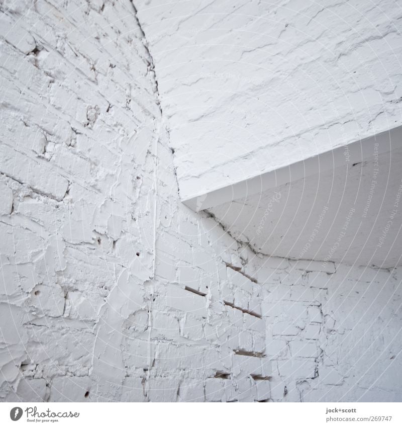 I know that I know nothing white white wall Wall (building) Staircase (Hallway) Sharp-edged Simple White Pure Corner Brick Repaired Seam Surface structure