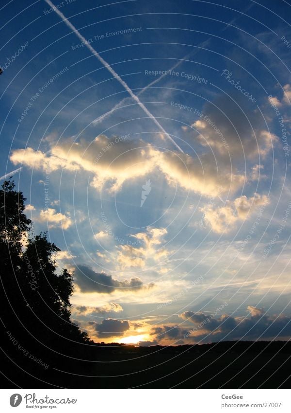 celestial cross Sunset Light Clouds Dark Black Yellow Stripe Lighting Evening Shadow Sky Orange Back