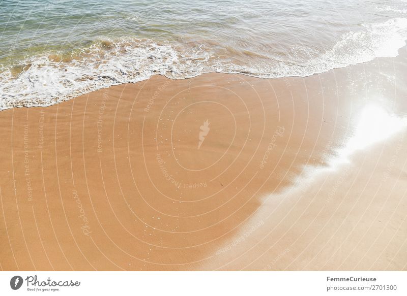 Foaming water of the Atlantic Ocean at a sandy beach Nature Beach Sandy beach Vacation & Travel Vacation photo Vacation mood Tourism Water Sunbeam Portugal