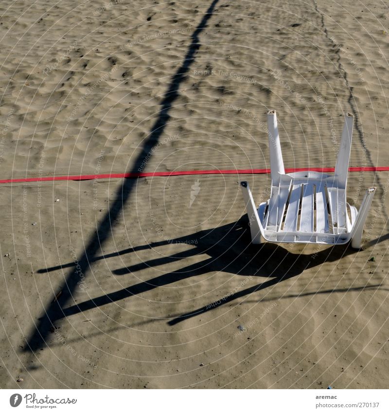 game over Sports Volleyball (sport) Volleyball court Sandy beach Sporting Complex Gray End Colour photo Exterior shot Deserted Day Shadow