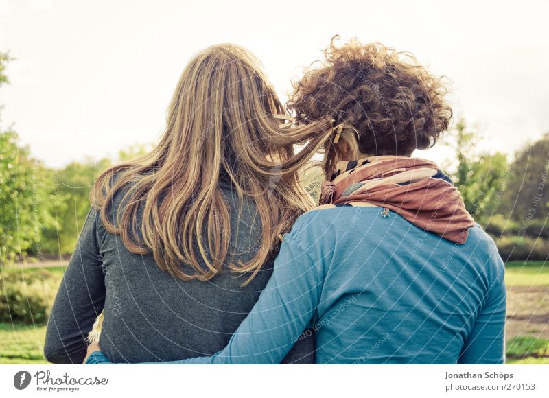 Back of two young women in solidarity Human being Young woman Youth (Young adults) Brothers and sisters Sister Friendship Life 2 18 - 30 years Adults Observe