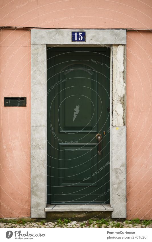 Door in Portugal House (Residential Structure) Vacation & Travel Living or residing Travel photography Multicoloured Green Pink Colour photo Exterior shot